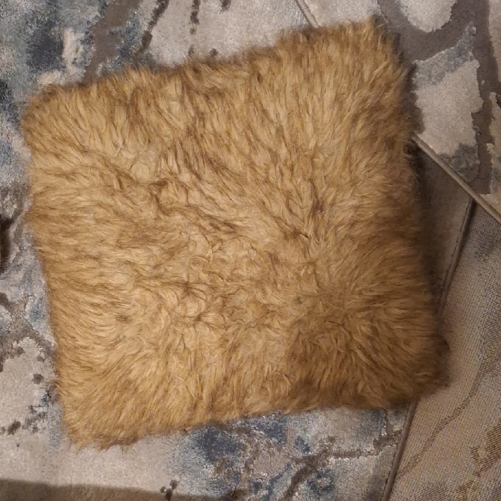 Faux Fur Tan Pillow